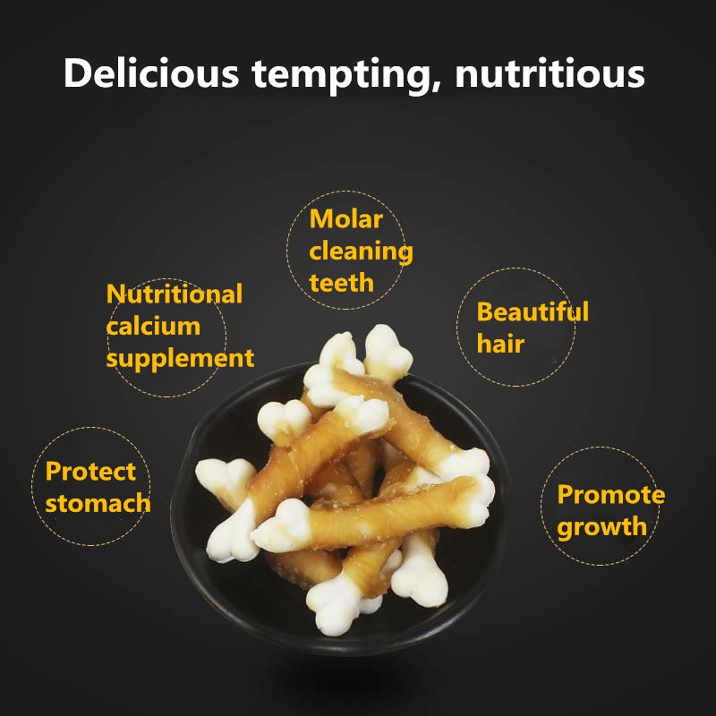Nourriture pour animaux de compagnie, poulet et os en calcium, snacks pour chiens, alimentation saine et délicieuse, molaires, dents de chien, os, nourriture pour chiens